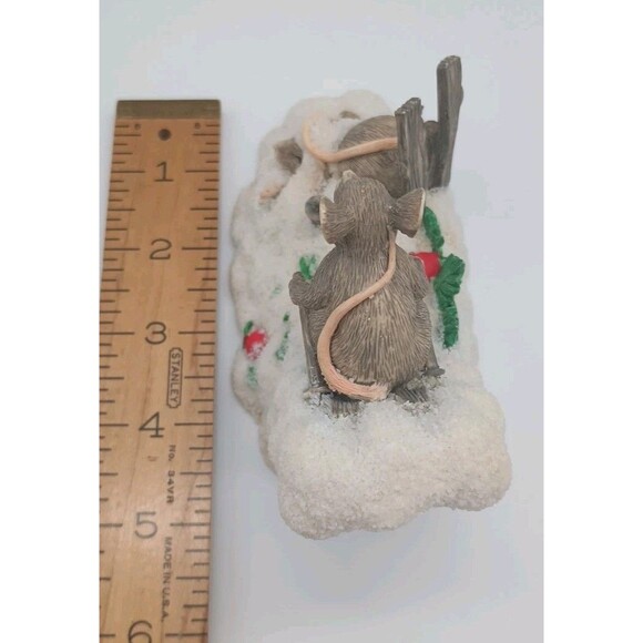 Charming Tails Hot Doggin Mouse Figurine Dean Griff Silvestri Snow Ski Slope - Picture 9 of 10